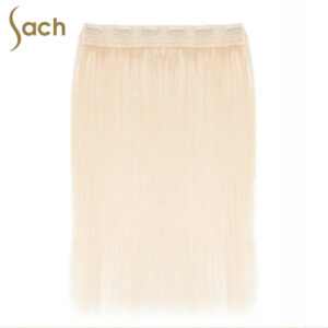 Thick One Piece 3/4 Full Head Clip in Hair Extensions Color #60 Vanilla Creme Blonde