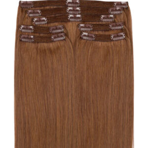 5 piece Clip In Hair Extensions Golden Brown Color #12