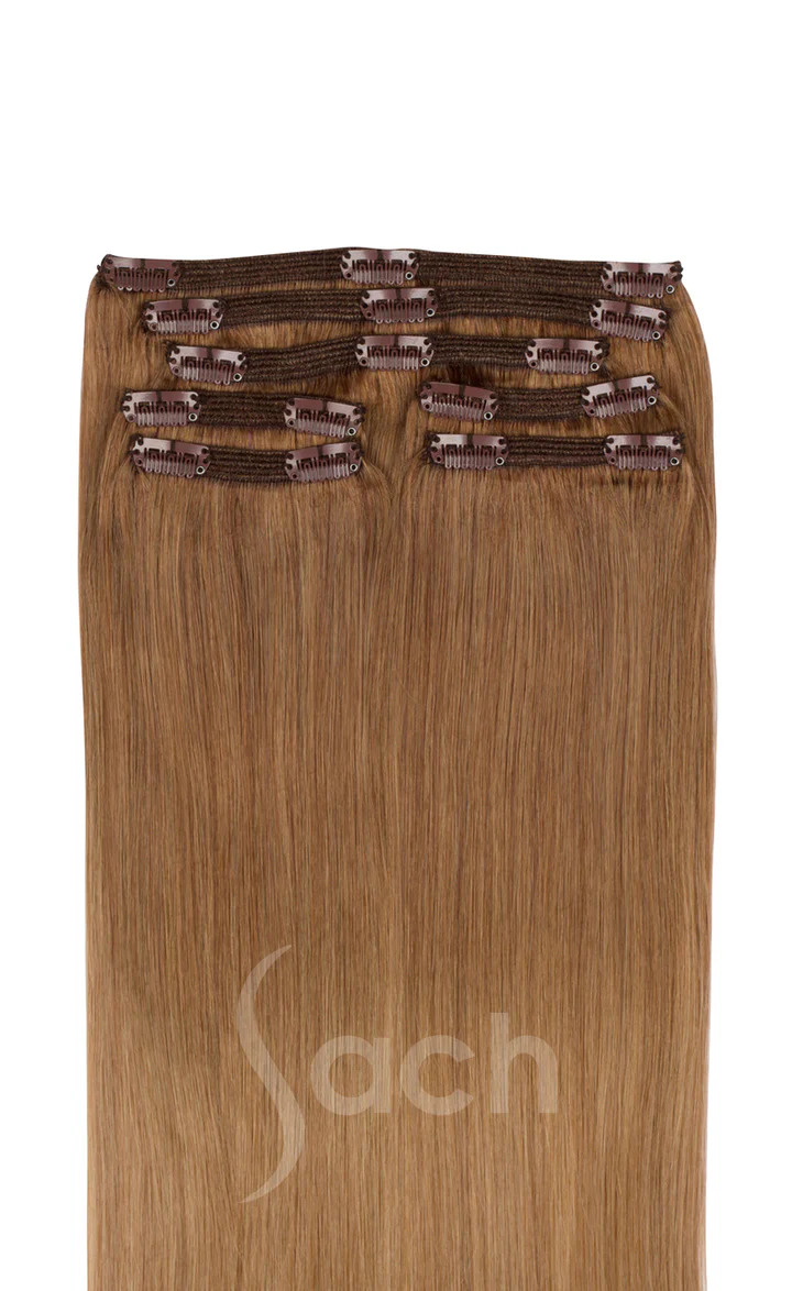 5 piece Clip In Hair Extensions Highlighted Blonde #18 #10