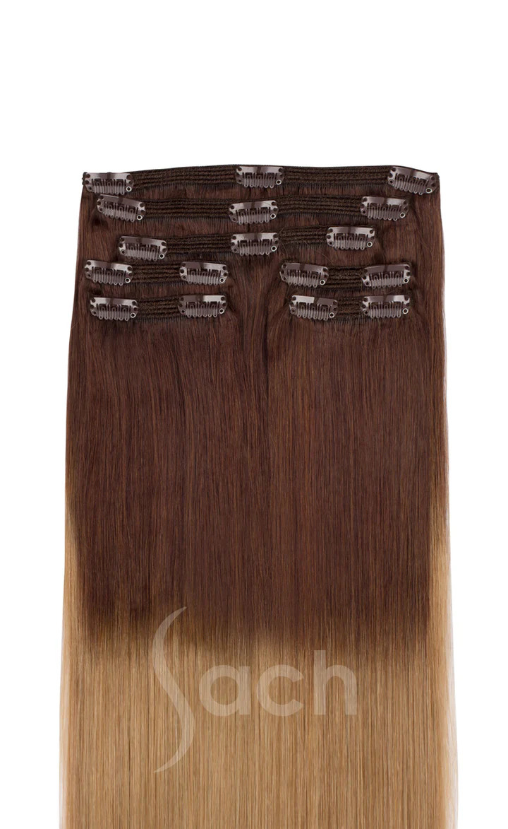 5 piece Clip In Hair Extensions Sun-kiss Ombre #4 #18
