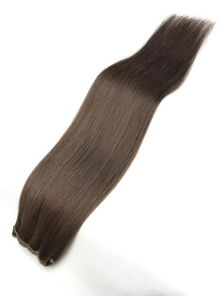 Hårträns/weft Human Slavic Ash Dark Brown #5A - Natural Hair